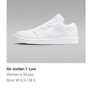 Jordan 1 Low Women's All-White Sneakers